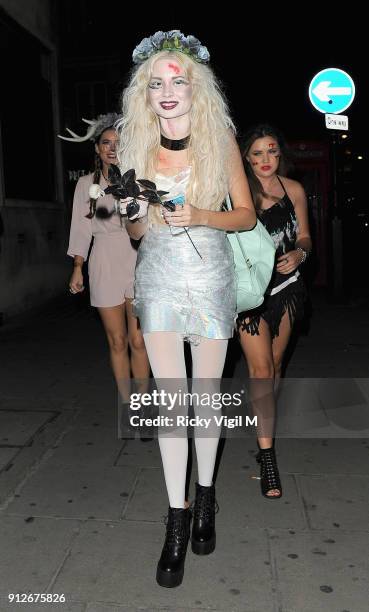 Guest attends the Death Of A Geisha VIP Halloween Party on November 1, 2014 in London, England.