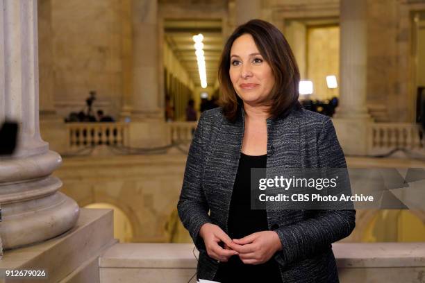 News' Chief Congressional Correspondent Nancy Cordes reports live from Capitol Hill for coverage of the 2018 State of the Union on Jan. 30 in...