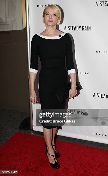 Ellen Barkin attends the opening night of "A Steady Rain" on Broadway at the Gerald Schoenfeld Theatre on September 29, 2009 in New York City.