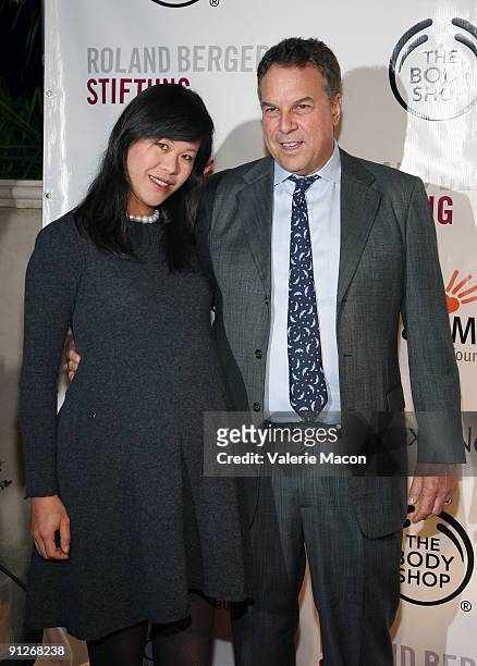 Jeff and Mei Sze Greene arrive at the 2nd annual Los Angeles Gala "An evening of hopes and dreams" on September 29, 2009 in Beverly Hills, California.