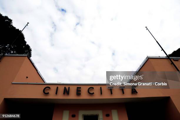 The entrance of Cinecitta studios entrance on January 31, 2018 in Rome, Italy.