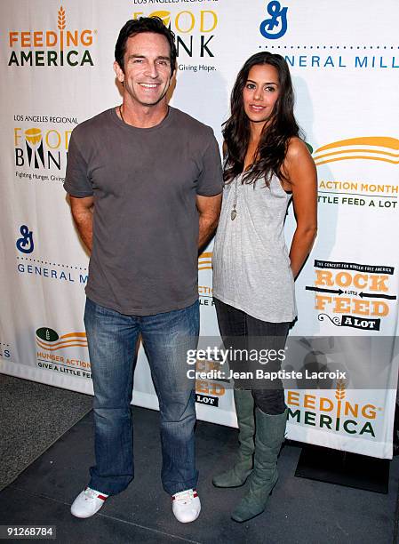 Jeff Probst and Sheetal Sheth arrive at the "Rock A Little, Feed A Lot" Benefit Concert at Club Nokia on September 29, 2009 in Los Angeles,...