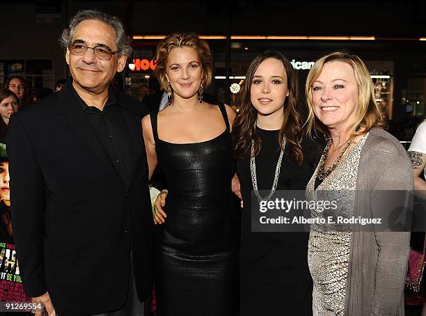 Fox Searchlight's Steve Gilula, actress/director Drew Barrymore, actress Ellen Page and Fox Searchlight's Nancy Utley arrive at the premiere of Fox...