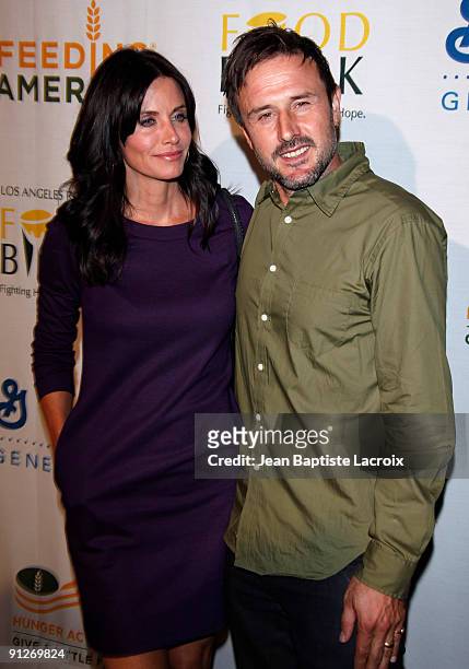 Courteney Cox-Arquette and David Arquette arrives at the "Rock A Little, Feed A Lot" Benefit Concert at Club Nokia on September 29, 2009 in Los...