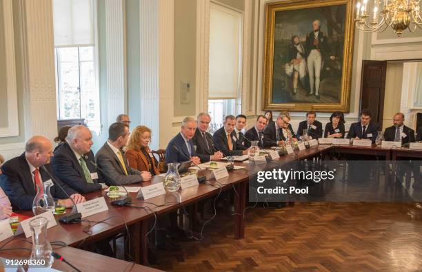 Prince Charles, Prince of Wales attends a meeting of key plastics stakeholders and business leaders to discuss the role of plastics in the economy...