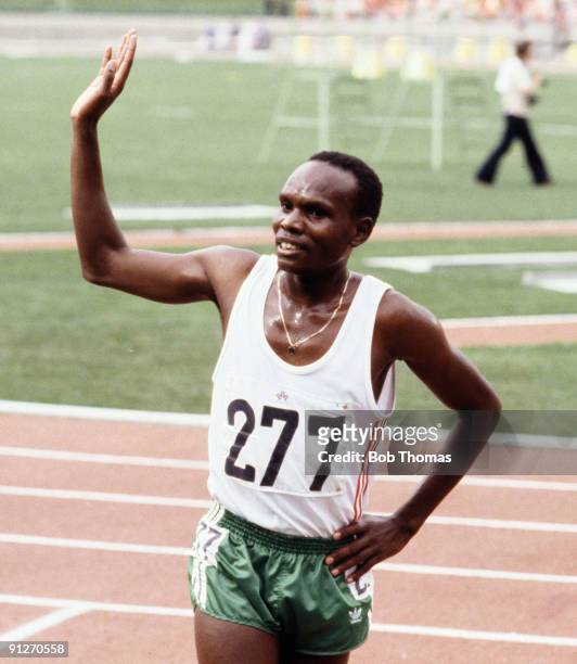 Henry Rono of Kenya, gold medallist in the men's 5000m at the Commonwealth Games held in Edmonton, Alberta, Canada, August 1978. .