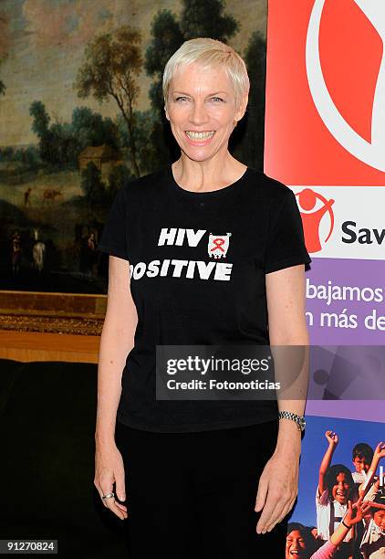 Annie Lennox attends the "Save The Children Awards" press conference, at the Asociacion de la Prensa on September 30, 2009 in Madrid, Spain.