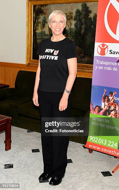 Annie Lennox attends the "Save The Children Awards" press conference, at the Asociacion de la Prensa on September 30, 2009 in Madrid, Spain.