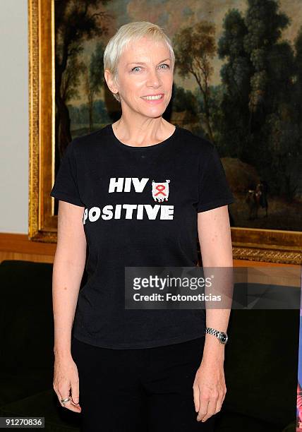 Annie Lennox attends the "Save The Children Awards" press conference, at the Asociacion de la Prensa on September 30, 2009 in Madrid, Spain.