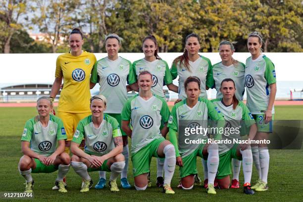 Initial team of VfL Wolfsburg Women Almuth Schult, Zsanett Jakabfi, Tessa Wullaert, Sara Bjork Gunnarsdottir, Lara Dickenmann, Lena Goessling,...