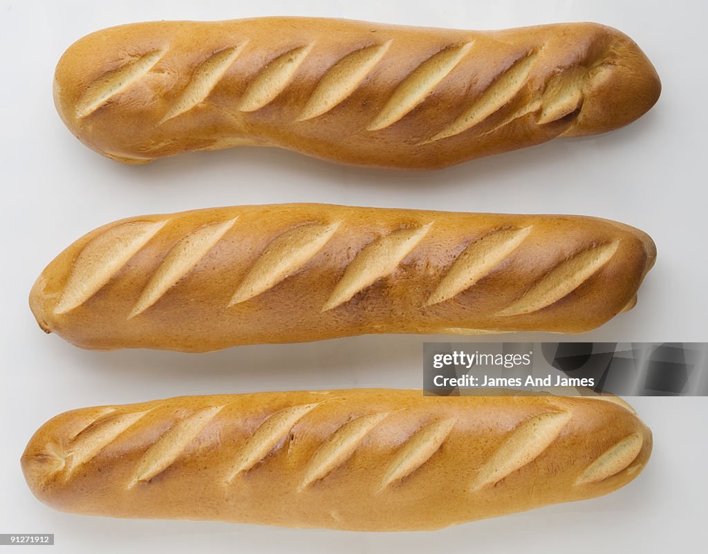 French Baguettes on White