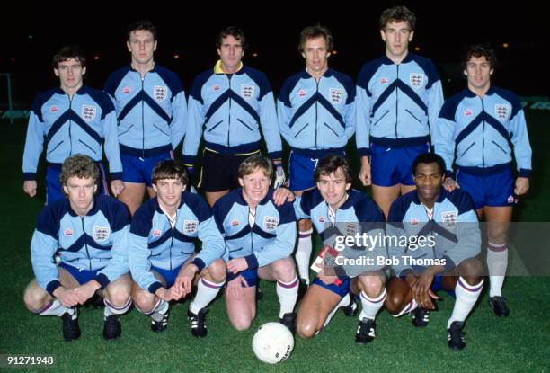 The England team group prior to the England v Luxembourg European Championship Qualifying match played at Wembley Stadium on the 15th December 1982....