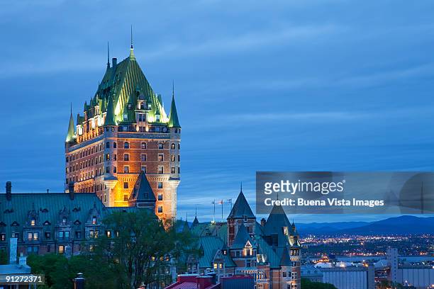 canada. quebec. quebec city. - chateau frontenac hotel stock pictures, royalty-free photos & images