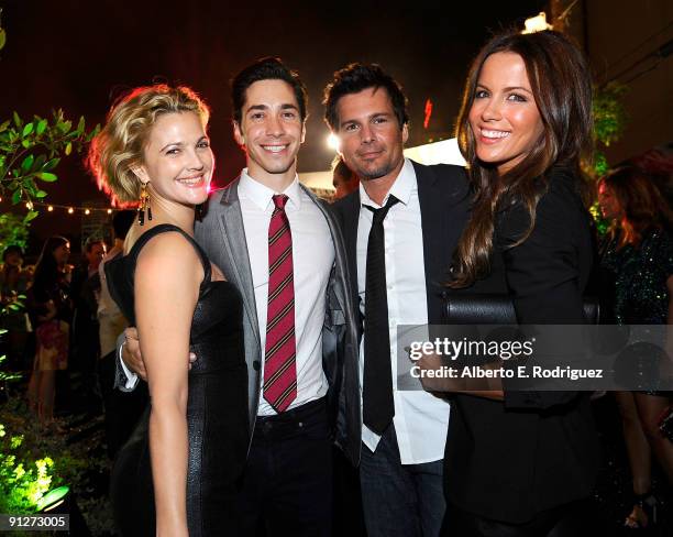 Actress/directorr Drew Barrymore, actor Justin Long, director Len Wiseman and actress Kate Beckinsale attend the after party for Fox Searchlight's...