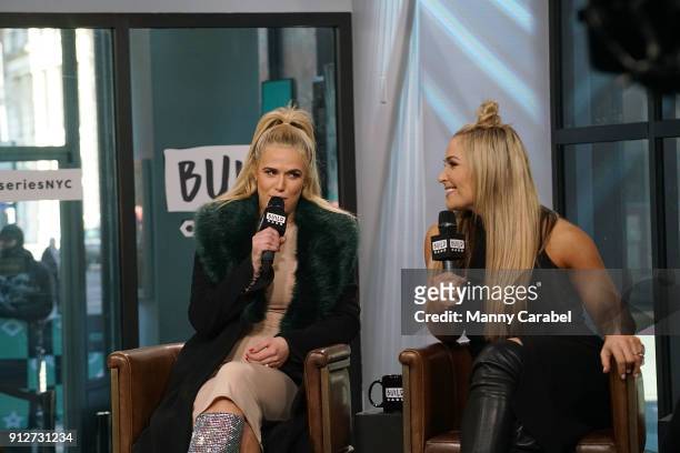 Superstars Lana and Natalya visit the Build Series at Build Studio on January 31, 2018 in New York City.