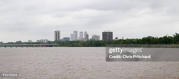 tulsa skyline - tulsa v oklahoma stock pictures, royalty-free photos & images