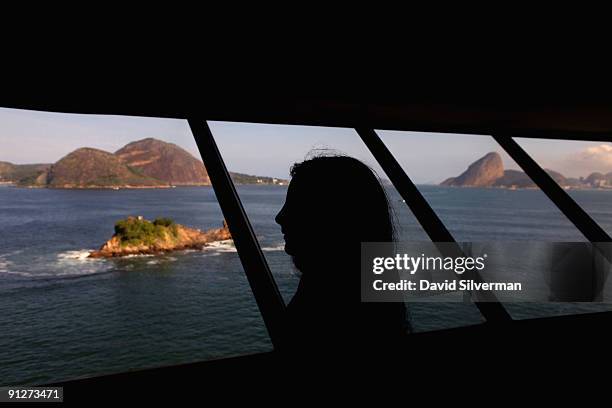 Rio de Janeiro's Pão de Açúcar , or Sugarloaf Mountain, and Guanabara Bay are seen from the Museu de Arte Contemporânea , or the Museum of...