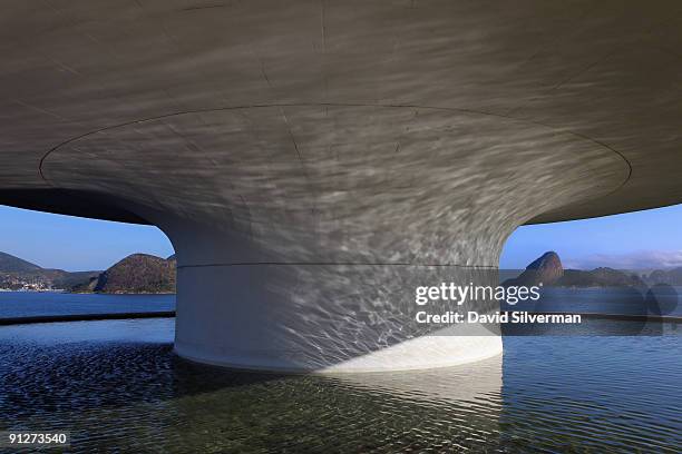 Rio de Janeiro's Pão de Açúcar , or Sugarloaf Mountain, and Guanabara Bay are seen from the Museu de Arte Contemporânea , or the Museum of...