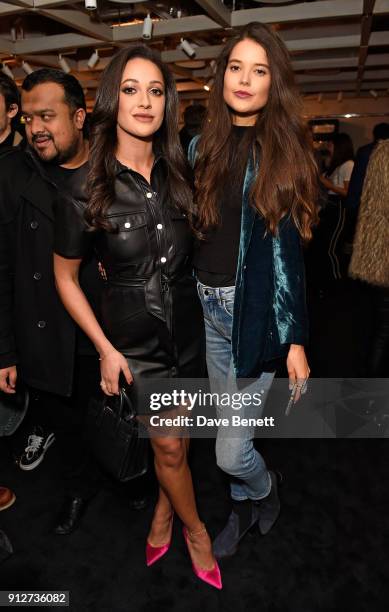 Roxie Nafousi and Sarah Ann Macklin attend House 99 brand launch at Harvey Nichols on January 31, 2018 in London, England.