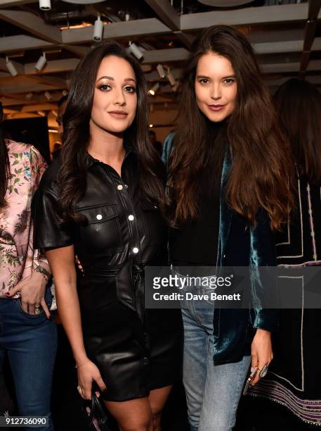 Roxie Nafousi and Sarah Ann Macklin attend House 99 brand launch at Harvey Nichols on January 31, 2018 in London, England.