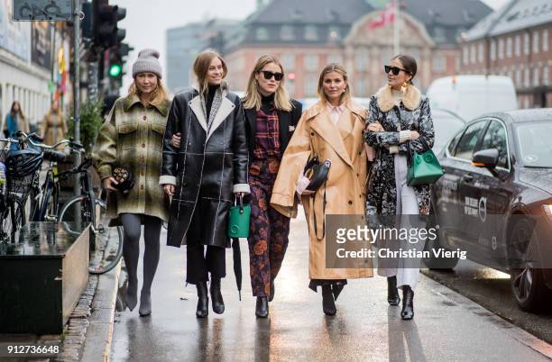 Group of guests outside Anne Vest during the Copenhagen Fashion Week Autumn/Winter 18 on January 31, 2018 in Copenhagen, Denmark.