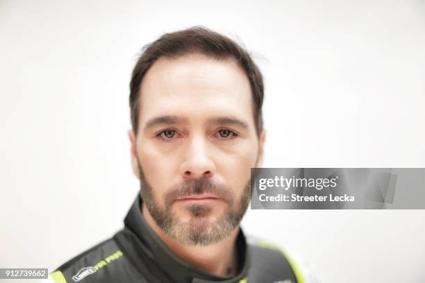 Monster Energy NASCAR Cup Series driver Jimmie Johnson poses for a portrait during the Monster Energy NASCAR Cup Series Media Tour at Charlotte...