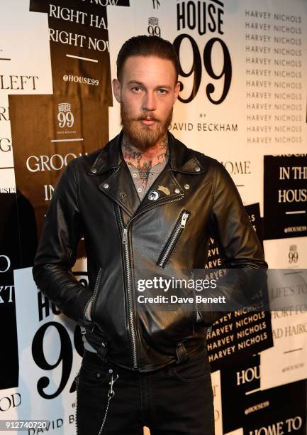 Billy Huxley attends House 99 brand launch at Harvey Nichols on January 31, 2018 in London, England.