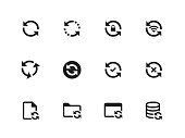 Synchronization icons on white background. Vector illustration