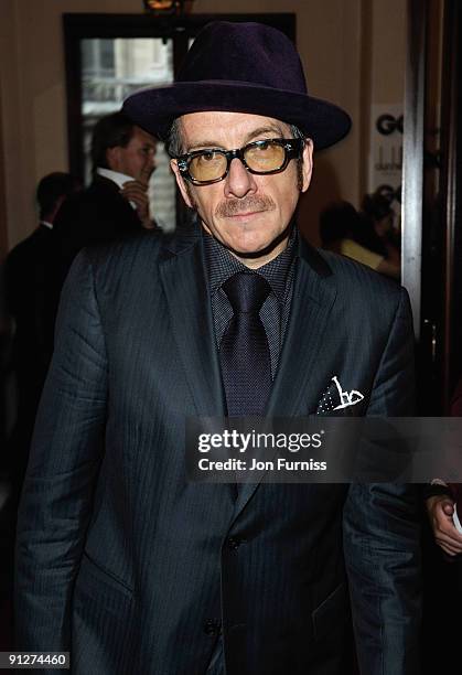 Elvis Costello arrives for the GQ Men of the Year awards at The Royal Opera House on September 8, 2009 in London, England.