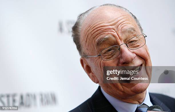 Media Mogul Rupert Murdoch attends the "A Steady Rain" Broadway opening night at the Gerald Schoenfeld Theatre on September 29, 2009 in New York City.