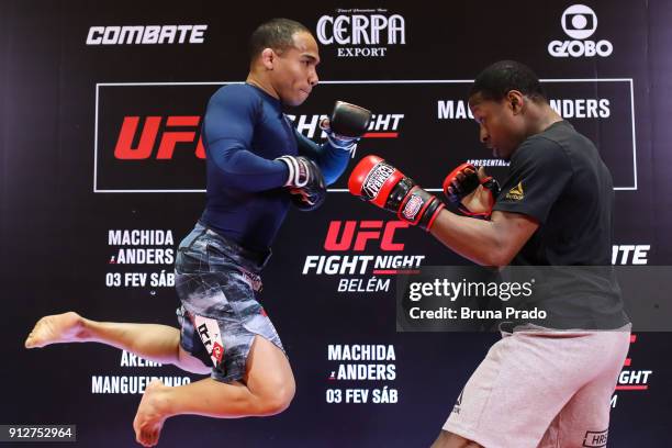 Bantamweight contender John Dodson of the United States holds an open training session at Boulevard Belem Mall on January 31, 2018 in Belem, Brazil.