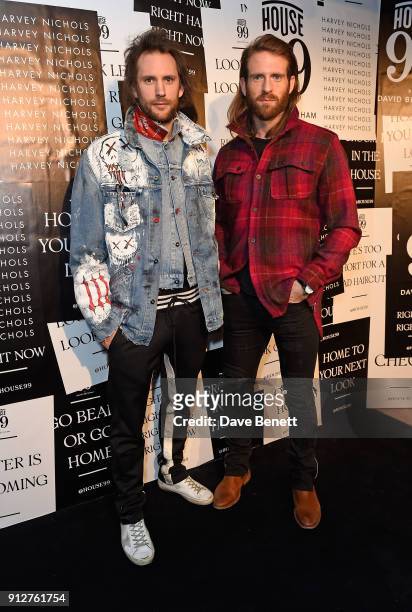 Marc Jacques Burton and Craig McGinlay attend House 99 brand launch at Harvey Nichols on January 31, 2018 in London, England.