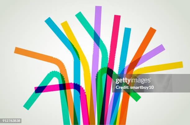 plastic drinking straws - drinking straw stock illustrations