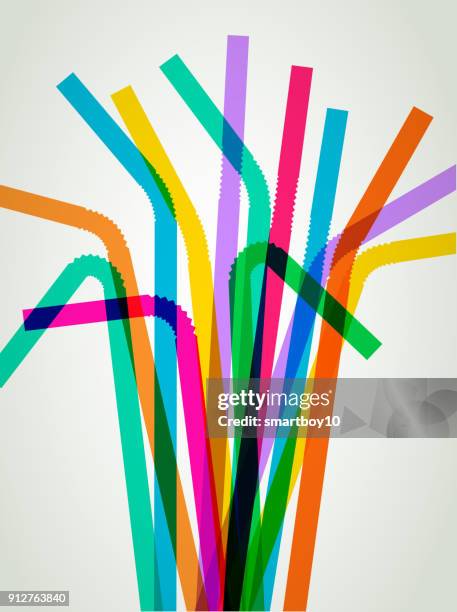 plastic drinking straws - plastic straw stock illustrations