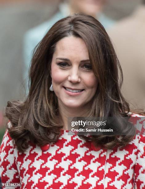 Catherine, Duchess of Cambridge visits Matteusskolan School to join children who have taken part in the YAM programme during one of their mental...