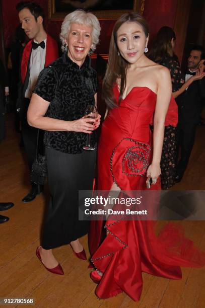 Francesca Fearon and Sabrina Ho attend Wendy Yu's Chinese New Year Celebration at Kensington Palace on January 31, 2018 in London, United Kingdom.