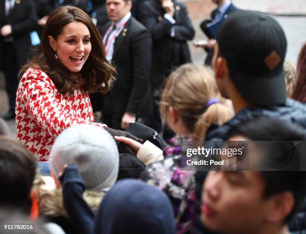 Catherine, Duchess of Cambridge at the Matteusskolan in Stockholm where she took part in the YAM programme during one of their mental health activity...