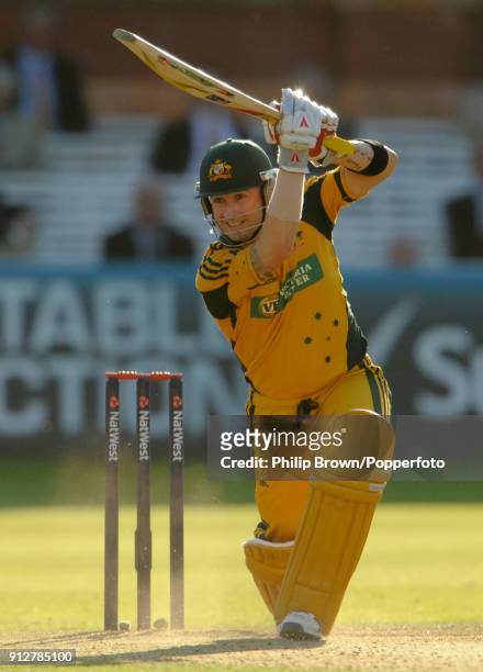 Michael Clarke batting for Australia during his innings of 62 not out in the 4th NatWest Series One Day International between England and Australia...