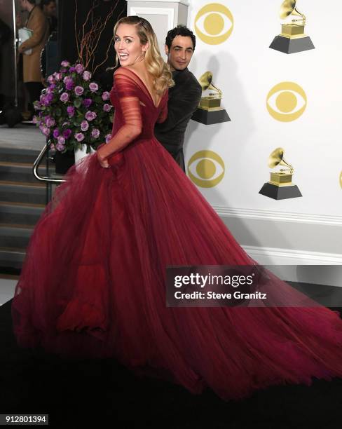 Miley Cyrus poses at the 60th Annual GRAMMY Awards at Madison Square Garden on January 28, 2018 in New York City.