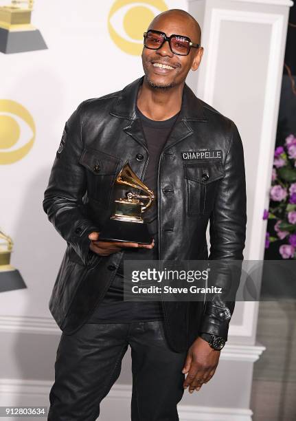 Dave Chappelle poses at the 60th Annual GRAMMY Awards at Madison Square Garden on January 28, 2018 in New York City.