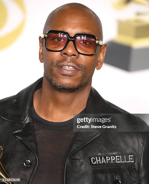 Dave Chappelle poses at the 60th Annual GRAMMY Awards at Madison Square Garden on January 28, 2018 in New York City.