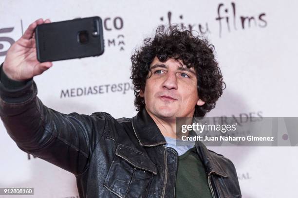 Jero Garcia attends 'El Cuaderno De Sara' premiere at the Capitol cinema on January 31, 2018 in Madrid, Spain.