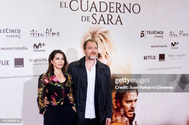 Alicia Borrachero and Ben Temple attend 'El Cuaderno De Sara' premiere at the Capitol cinema on January 31, 2018 in Madrid, Spain.