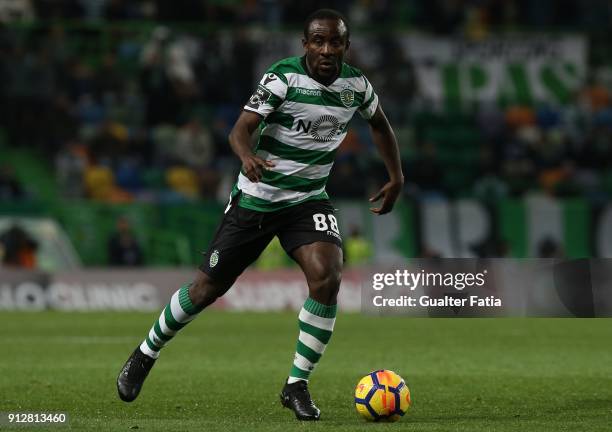 Sporting CP forward Seydou Doumbia from Ivory Coast in action during the Primeira Liga match between Sporting CP and Vitoria Guimaraes at Estadio...