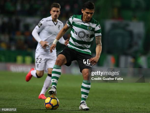 Sporting CP's forward Fredy Montero from Colombia in action during the Primeira Liga match between Sporting CP and Vitoria Guimaraes at Estadio Jose...