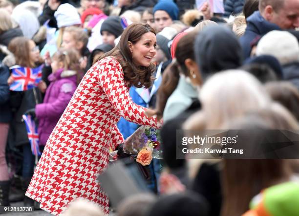 Catherine, Duchess of Cambridge accompanied by Prince William, Duke of Cambridge , Crown Princess Victoria of Sweden and Prince Daniel of Sweden...