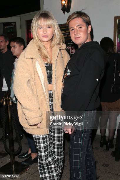 Lottie Moss and Valentine Sozbilir attend Celebrities attend Bunga Bunga - 1st birthday party at Bunga Bunga Covent Garden on January 31, 2018 in...