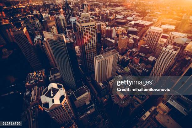 シドニーの摩天楼 - sydney at dusk ストックフォトと画像