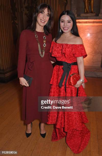 Samantha Cameron and Wendy Yu attend Wendy Yu's Chinese New Year Celebration at Kensington Palace on January 31, 2018 in London, United Kingdom.