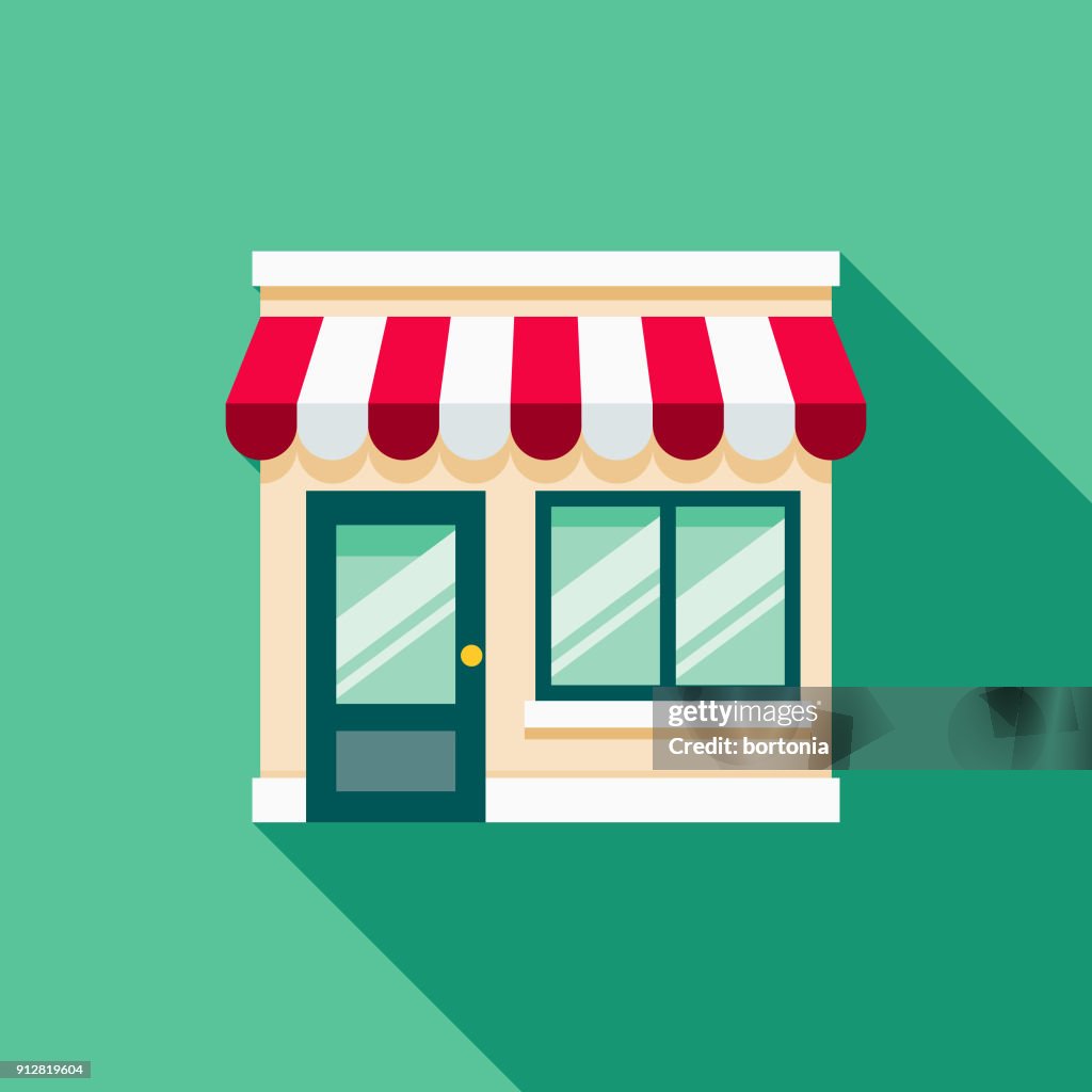 Storefront Flat Design E-Commerce Icon